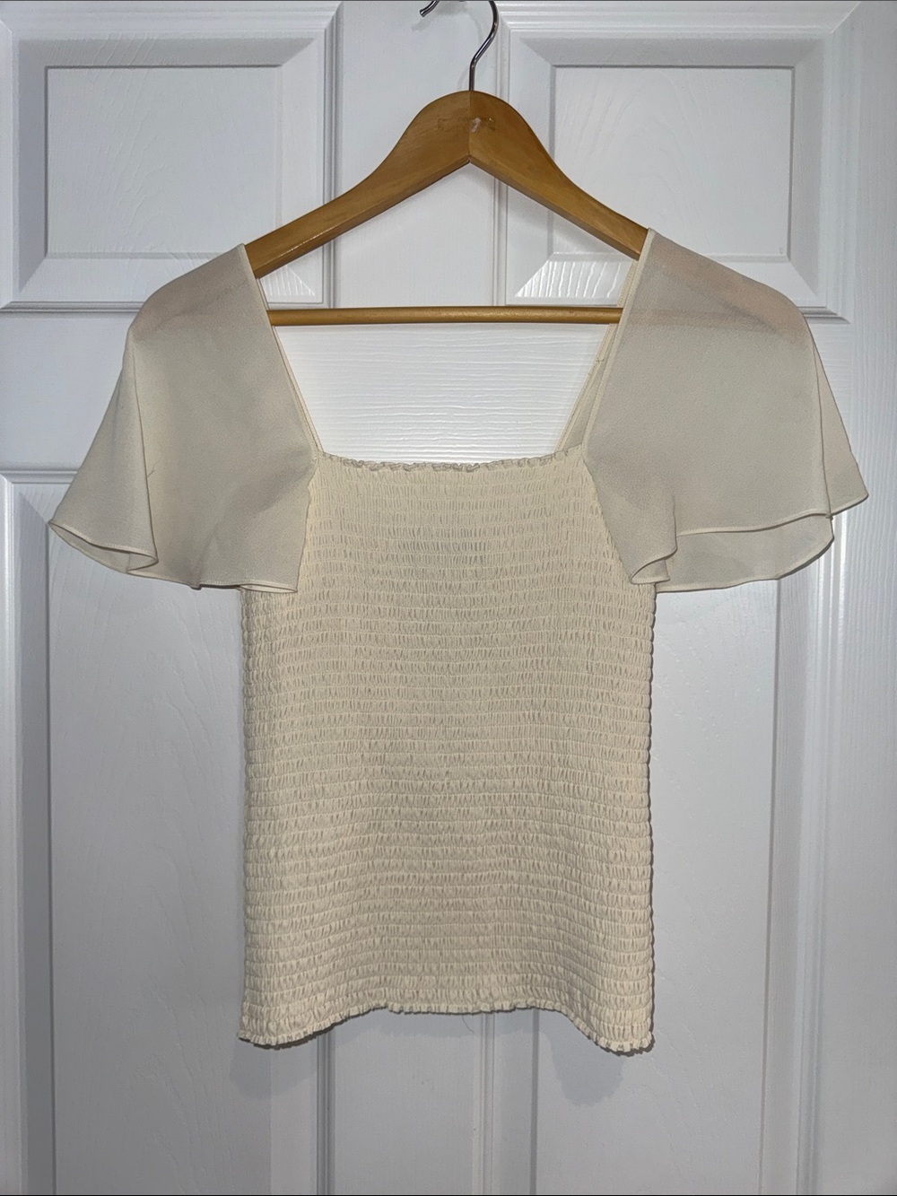 Theory Smoked Fluttersleeves - Ivory